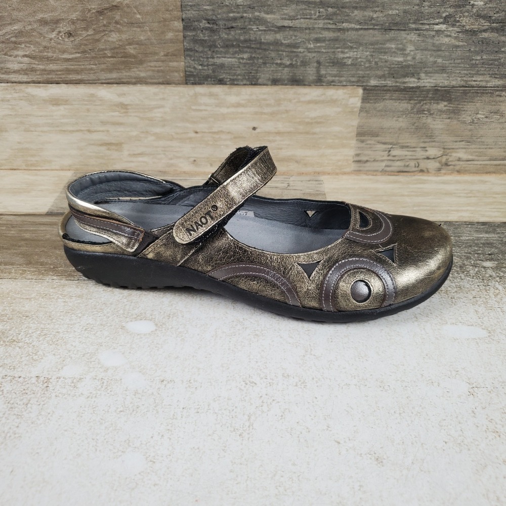 Naot Rongo Womens Mary Jane Shoes Sz 8 Metallic Leather Comfort Slingback